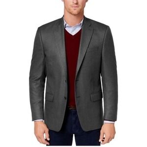 Lauren Ralph Lauren Mens Wool Blazer Dark Gray 2 Button Sport Coat Size 44L